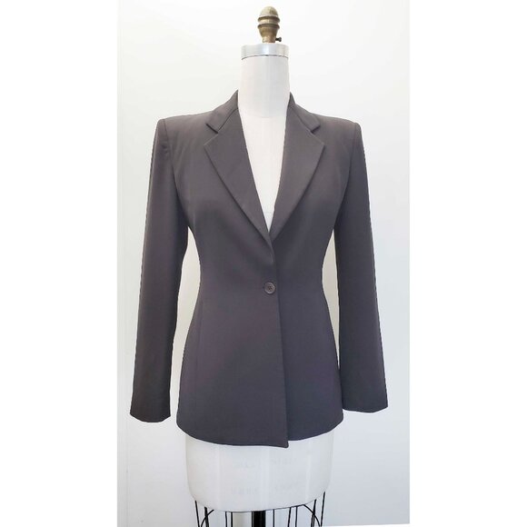 EMPORIO ARMANI Womens Dark Gray  2-Piece Pant Power Suit Blazer Jacket 38 / 40 - Picture 11 of 16